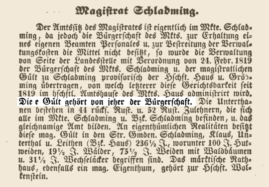 Ausschnitt Georg Göth, Das Herzogthum Steiermark 3. Band, 1843 (Quelle: google books)